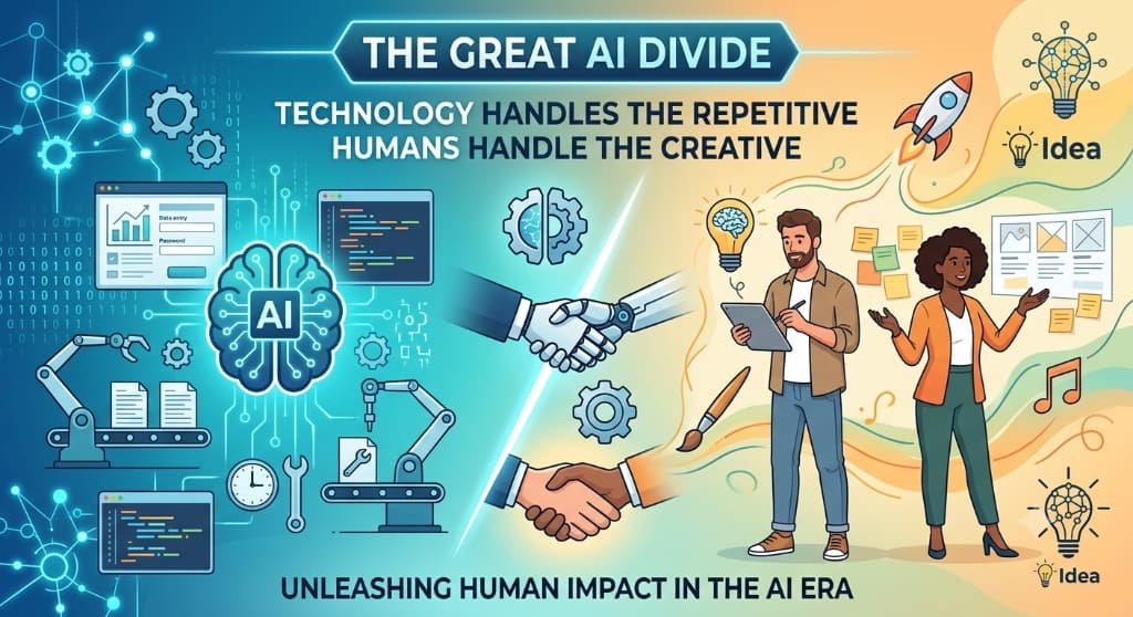 The Great AI Divide: Why Technology Handles the Repetitive and We Handle the Creative